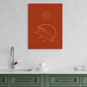 Hedgehog Autumn Line โ hedgehog autumn line sq green kitchen 1port flush print