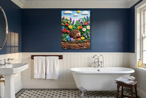 Hedgehog Garden — hedgehog garden small bathroom interior 2 1port flush print