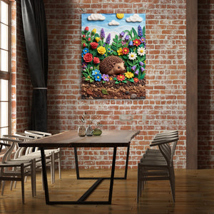 Hedgehog Garden — hedgehog garden sq brick office building 1port flush print