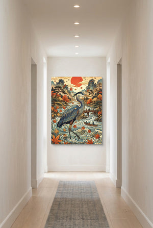 Heron Autumn River โ heron autumn river p long hallway with carpet 1port flush print