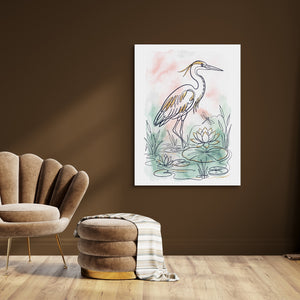 Heron Golden Pond โ heron golden pond sq brown room 1port flush print