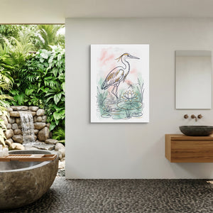 Heron Golden Pond โ heron golden pond sq outdoor bathroom 1port flush print