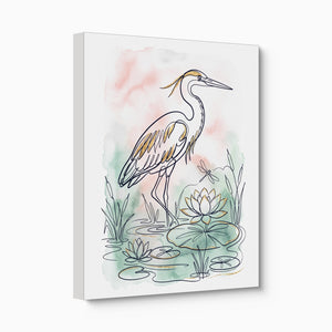 Heron Golden Pond โ heron golden pond angled flush print