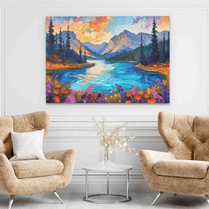 Hidden Lake - Wall Art in Black Frame