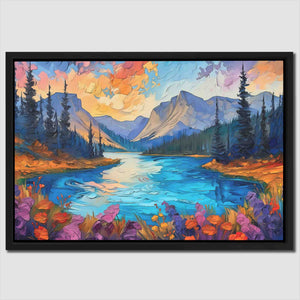 Hidden Lake - Blue Aqua Canvas Print