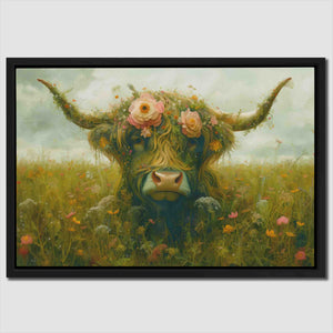 Highland Gaze - Bull Canvas Print