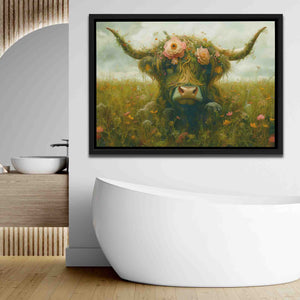Highland Gaze - Surrealism Wall Art in Black Frame
