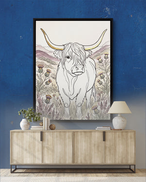 Highland Golden Horns โ highland golden horns psd royal blue console 1port framed black