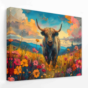 Highland Horns - Animals Canvas Wall Art