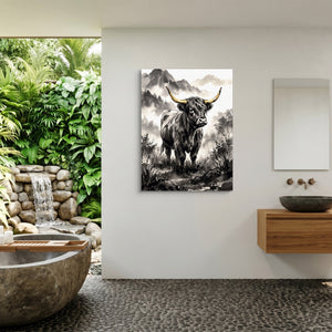 Highland Sumi-e โ highland sumi e sq outdoor bathroom 1port flush print