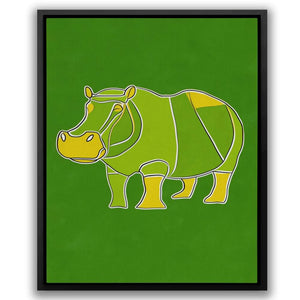 Hippo Doodle - Minimalist Wall Art Print