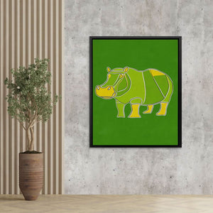 Hippo Doodle - Animals Art for Home Office