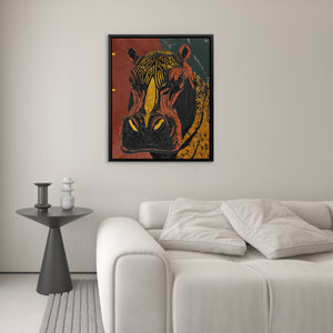 Hippo Golden Throne - Luxury Wall Art