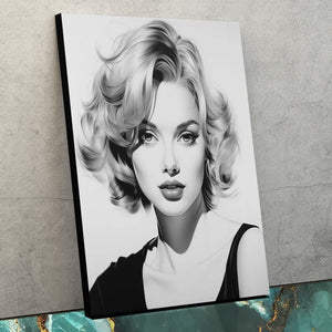 Hollywood Actress - Minimalist Wall Art in Black Frame
