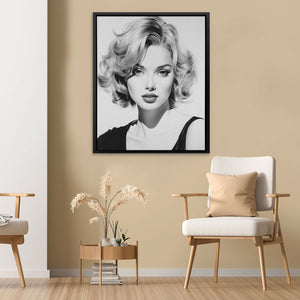 Hollywood Actress - Black and White Canvas Print