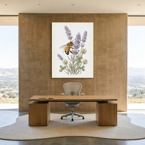Honeybee Lavender Forage โ honeybee lavender forage sq minimalist lux office 1port flush print