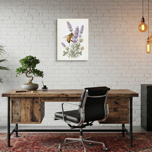 Honeybee Lavender Forage โ honeybee lavender forage sq bonsai office 1port flush print
