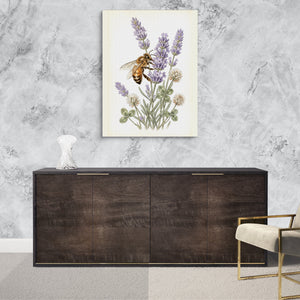 Honeybee Lavender Forage โ honeybee lavender forage sq luxurious room granite wall 1port flush print
