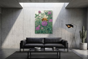 Honeybee Purple Clover โ honeybee purple clover modern minimalist living room 1port flush print