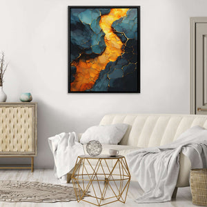 Honeycomb Lava - Lava Wall Art in Black Frame