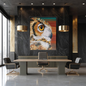 Horned Owl's Ember - Luxury Wall Art