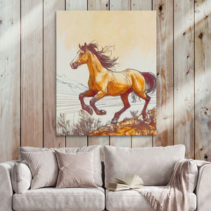 Horse Doodle - Large Minimalist Canvas Print