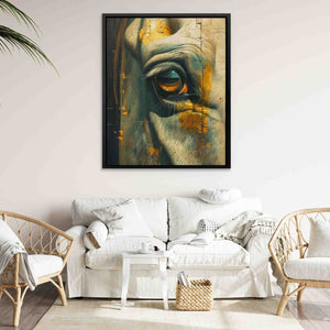 Horse Eye - Modern Wall Art in Black Frame