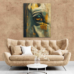 Horse Eye - Modern Gold Canvas Wall Art