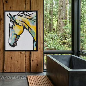 Horse Flowing Minimalist — Horse Flowing Minimalist Outdoor Bathroom Log Port 136