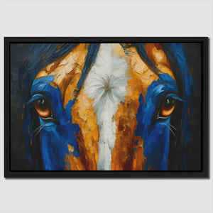Horse Hues - Blue Country and Farm Canvas Print