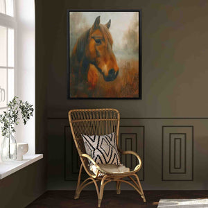 Horse Meadow - Country and Farm Wall Art in Black Frame