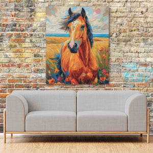Horse Treats - Animals Wall Art in Black Frame