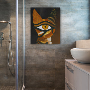 Horus Bronze Awakening - Abstract Wall Art in Black Frame