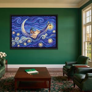 Horus Crossing Boat canvas wall art, room view