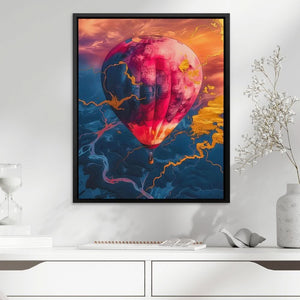 Hot Pink Air Balloon - Adventure Art for Bedroom