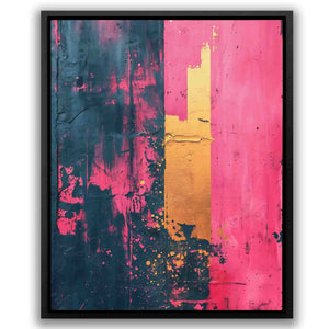 Hot Pink Gold - Maximalist Pink Canvas Wall Art