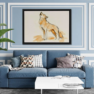 Howling Beige Wolf - Luxury Wall Art