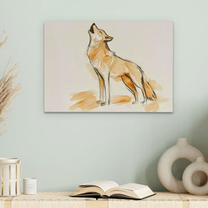Howling Beige Wolf - Luxury Wall Art