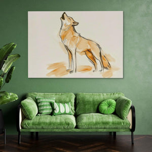 Howling Beige Wolf - Luxury Wall Art