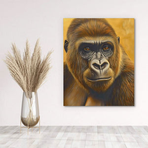 Humble Gold Ape - Gorilla Canvas Print
