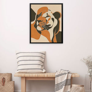 Humble Lioness - Big Cat Wall Art in Black Frame
