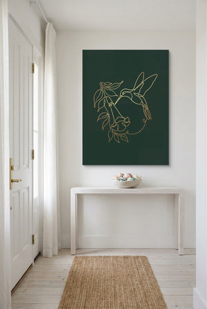 Hummingbird Bloom Line โ hummingbird bloom line p small room with table 1port flush print