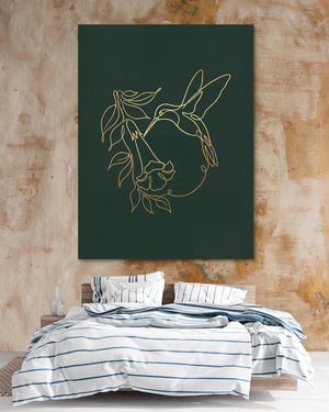 Hummingbird Bloom Line โ hummingbird bloom line psd clay beige bedroom 1port flush print
