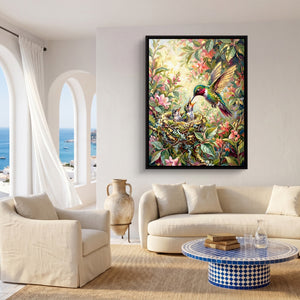 Hummingbird Feeding Young โ hummingbird feeding young sq coast living room 1port framed black