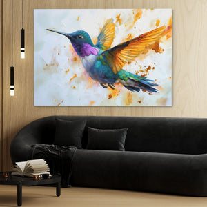 Hummingbird Fluttering - Luxury Wall Art