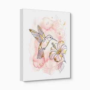 Hummingbird Golden Hibiscus โ hummingbird golden hibiscus angled flush print