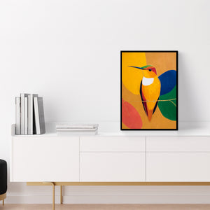 Hummingbird Golden Wings - Luxury Wall Art