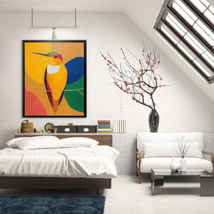 Hummingbird Golden Wings - Luxury Wall Art