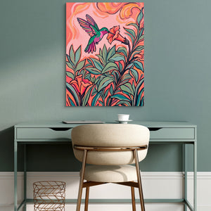 Hummingbird Nectar Sip โ hummingbird nectar sip sq green desk 1port flush print