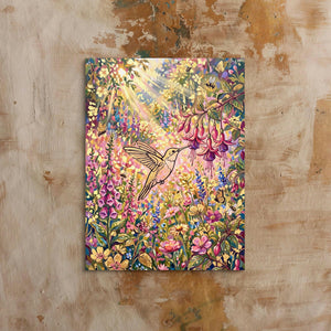 Hummingbird Sunlit Garden โ hummingbird sunlit garden sq bed 1 clay beige 1port flush print
